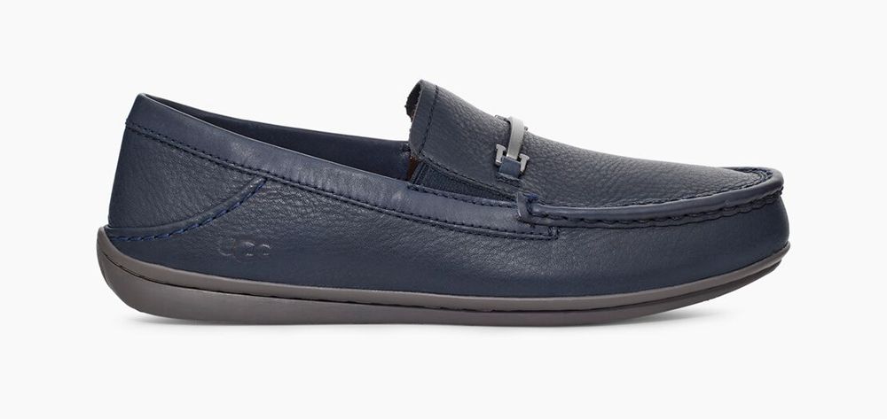 Ugg Loafer Mens - Ugg Cali Heritage Horse Bit Navy - 874BVQCXT